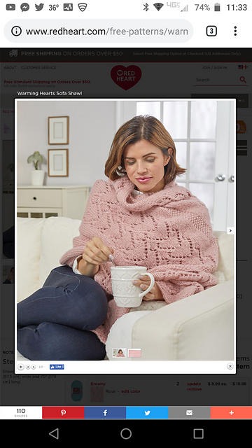 Warming Hearts Sofa Shawl