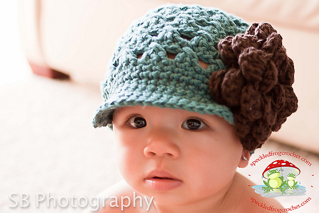 Chloe Newsboy Cap with Rose