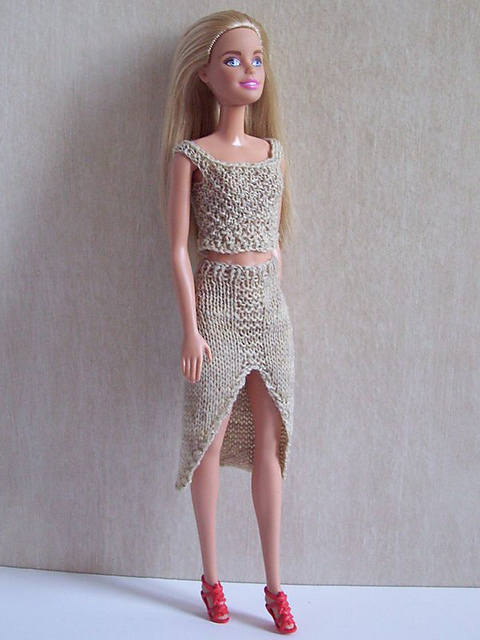 #0196 Beige Skirt and White Top