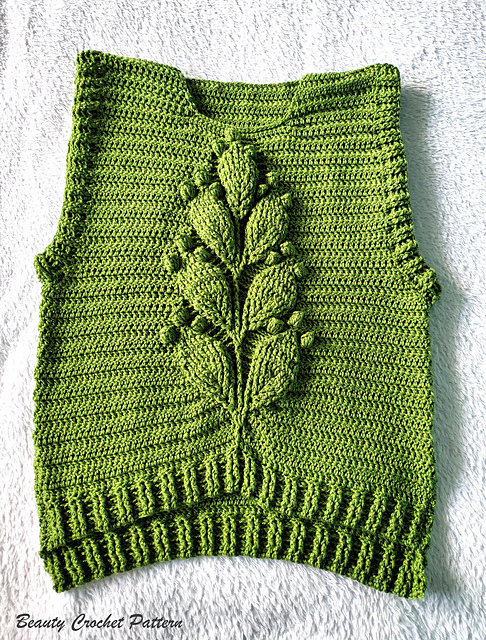 「完売品」eaphi U NECK LEAF PATTERN KNIT VEST Ravelry: Leaves Sweater Vest pattern by Beauty Crochet Pattern