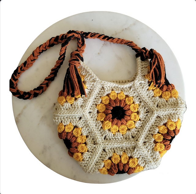 Sunflowers & Daisies Crochet Bag