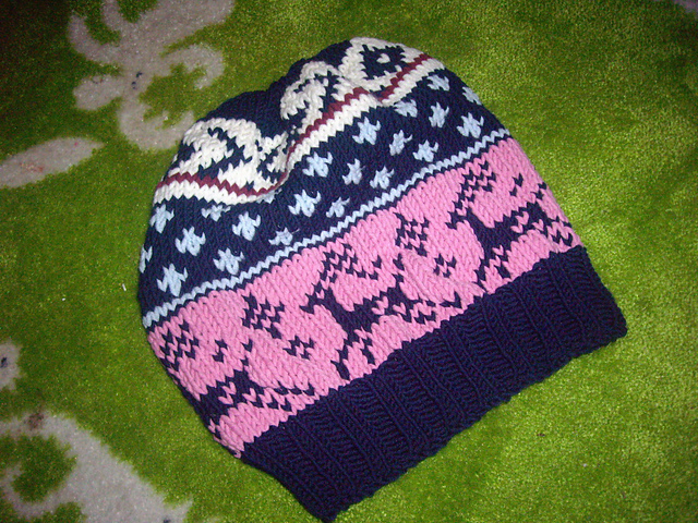 Mit Mütze und Handschuh