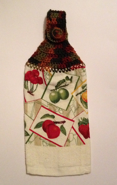 Easy Crochet Dish Towel Topper