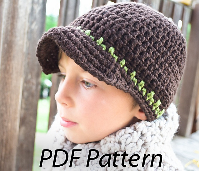 Crochet Skull Cap With Visor Crochet PATTERN Crochet Visor Hat Pattern  Crochet Visor Beanie Pattern