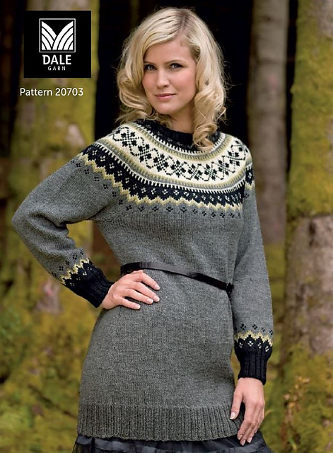 20703 - Yoked pullover, tunic and hat