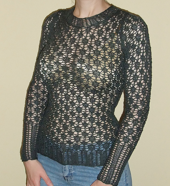 Narrow Sweater with Eyelets