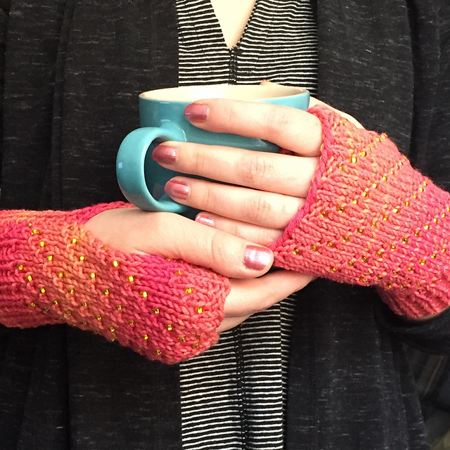 Beaded Fingerless Gloves