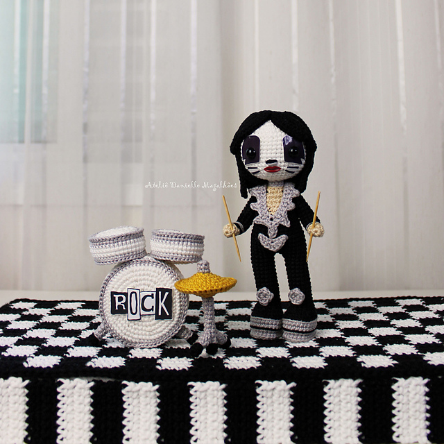 Catman Doll with Drum Set