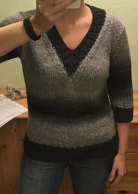 Pullover mit tiefem V-Ausschnitt & 3/4-Ärmeln