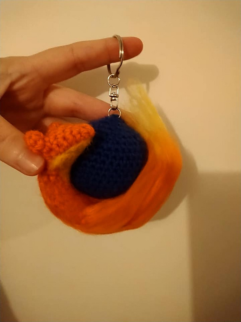Amigurumi Firefox Mozilla key ring