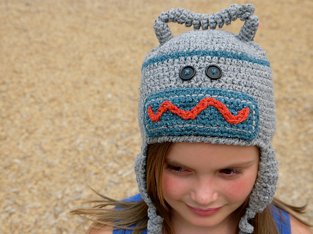 Mr. Springy, the Robot Dude Hat  (with earflaps)