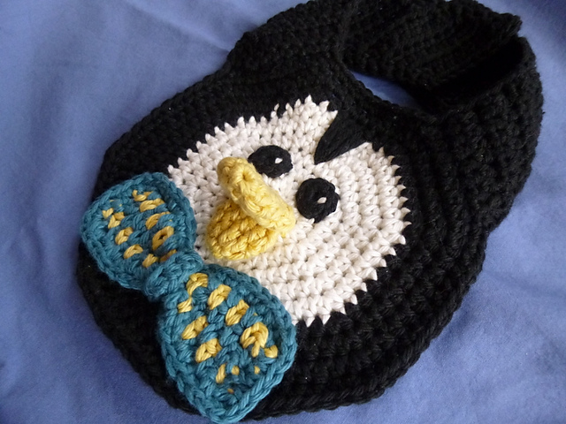 Preppy Penguin Baby Drool Bib