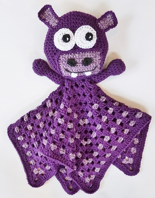 Bobble Head Blanket Buddy, Lovey Happy Hippo