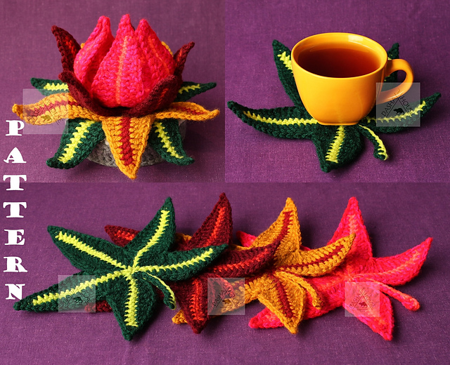 Set of coasters ''Sweet gum leaves''