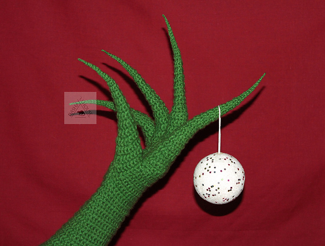 Christmas green monster gloves