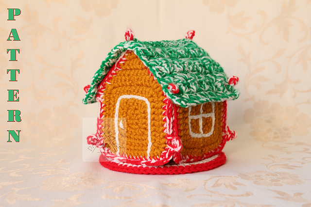 Gingerbread house christmas coasters set