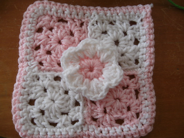 Pretty Pink Flower Power Granny Square