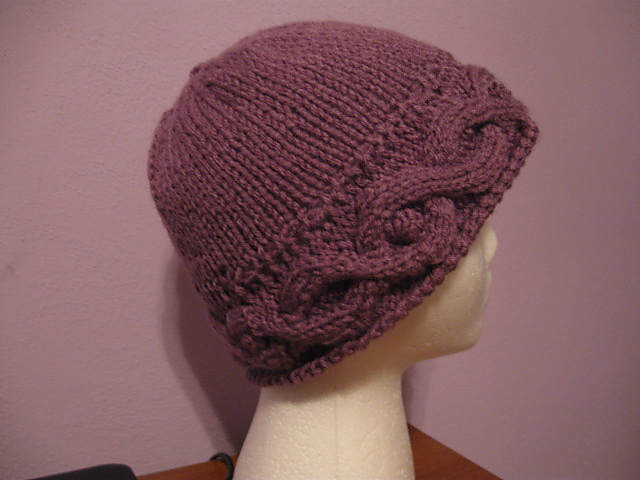 Purple Bobble Knit Hat