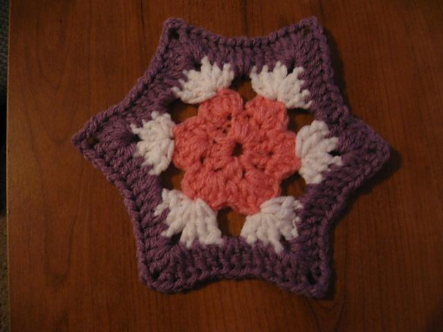 Hippy Pink Flower Hexagon