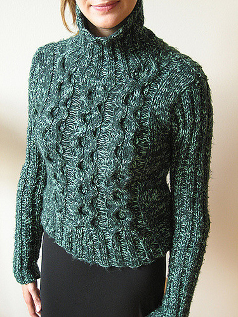 Cabled Turtleneck
