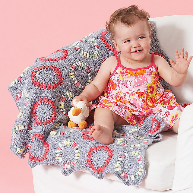 hexagon motifs blanket