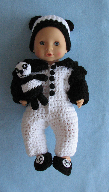 3 Panda Inspired Outfits for 12-inch Baby Dolls