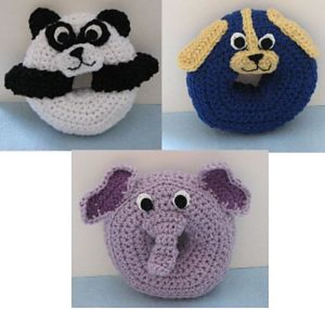 Panda, Elephant & Puppy Donut Ring Rattles