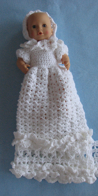 12-inch Baby Doll Christening Gown & Bonnet