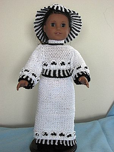 Black & White Pansy Outfit for American Girl Doll