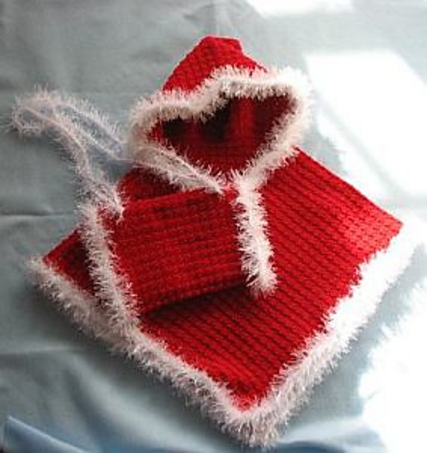 Child's Hooded Poncho with Muff
