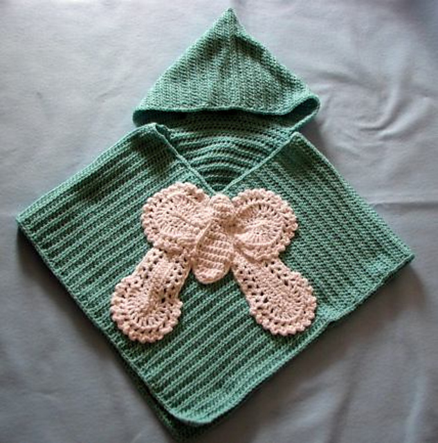 Child's Butterfly Hooded Poncho