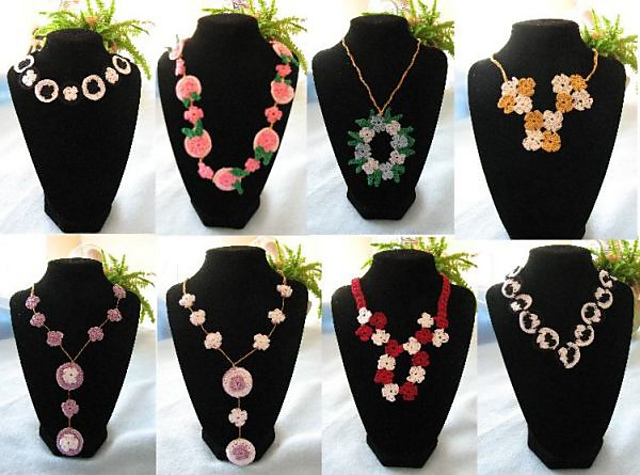 8 Flower and Circles Necklace Patterns