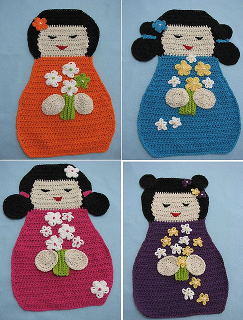 Kokeshi Doll Dish Towels
