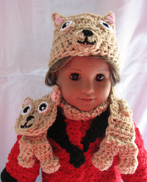 American Girl Doll Chihuahua Hat and Scarf
