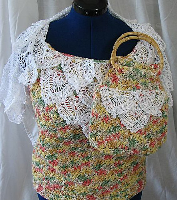 Peppercorn Top, Shrug & Purse Set