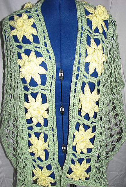 Daffodil, Pansy or Lilac Flowers Shawl