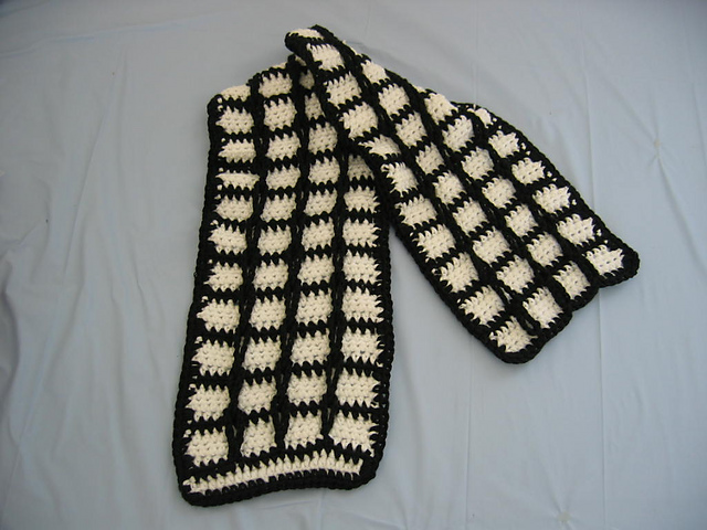 Black and White Check Scarf