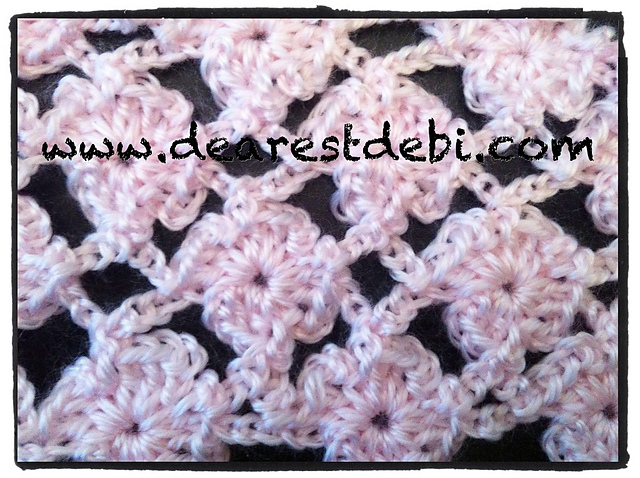 Crochet Flower Lattice Scarf