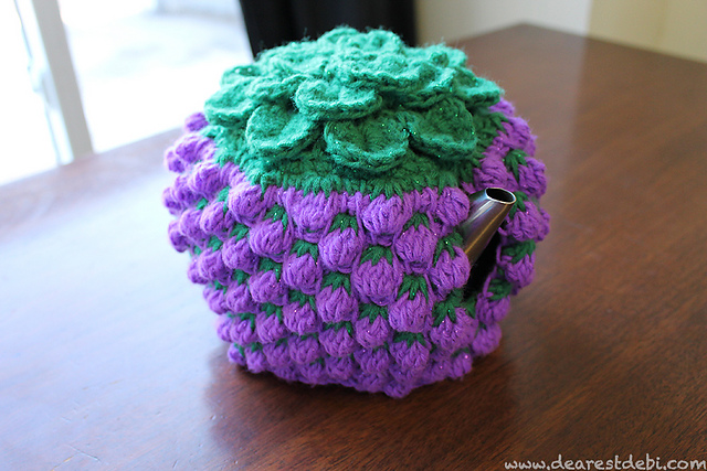 Tunisian Berry Tea Cozy