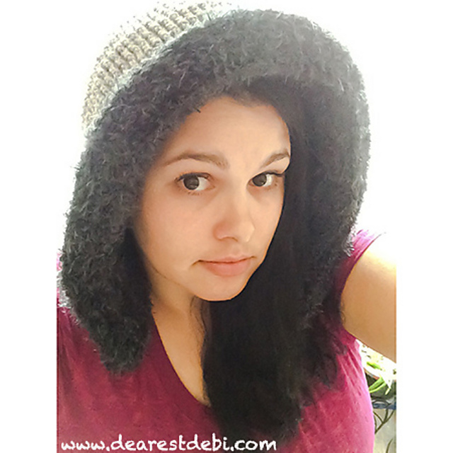 Ravelry Faux Fur Ribbed Hood pattern by Debi Dearest