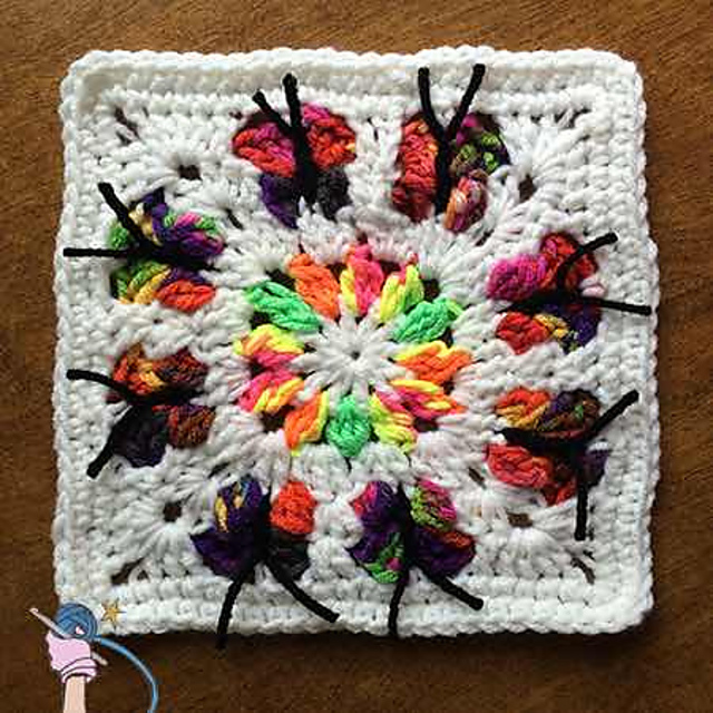Butterfly Flower Garden Square