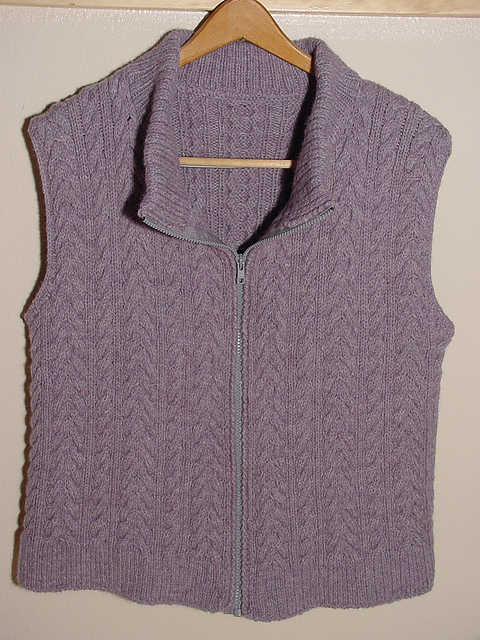 Staghorn Cable Zip Front Vest