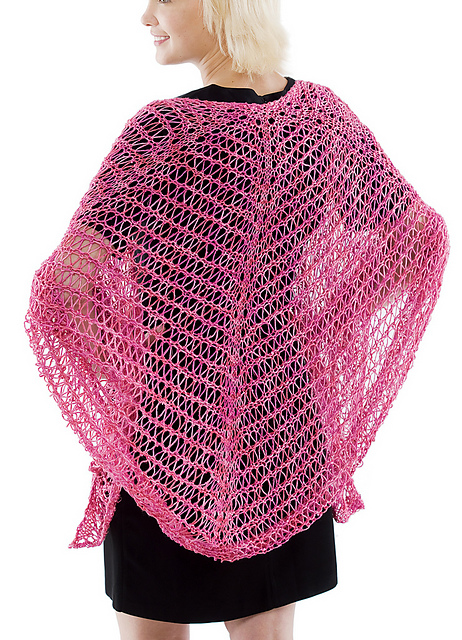 Drop-Stitch Shawl: Pink champagne