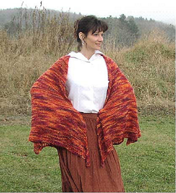 Fire in the Sky Shawl