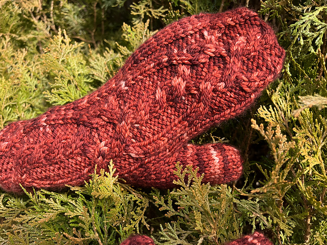Very Berry Cabled Mittens