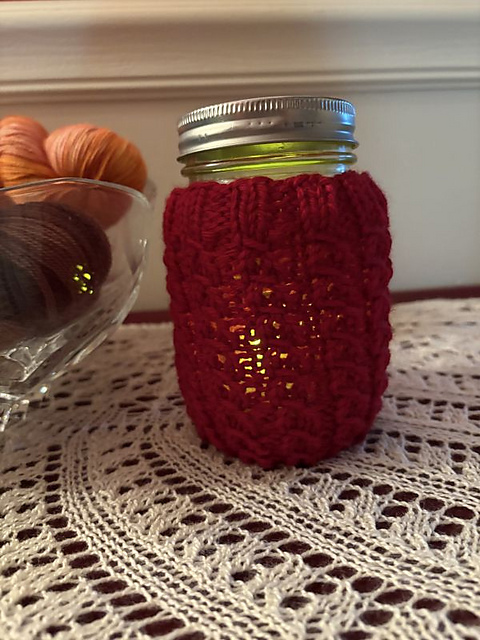 Mock Cable Mason Jar Cover