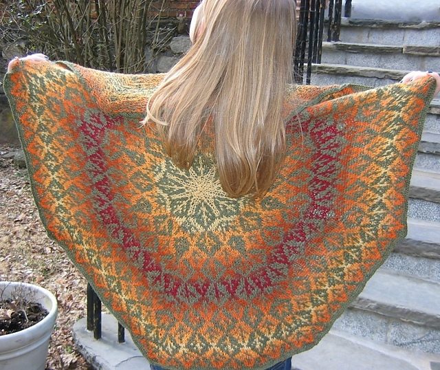 FALL OUT Stranded Shawl