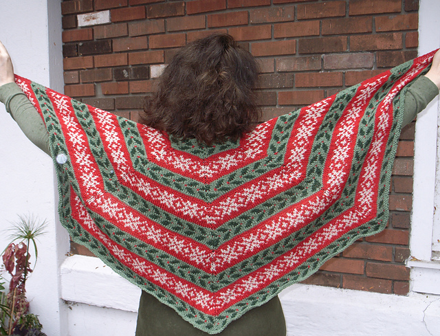 Deck the Halls Stranded Shawl