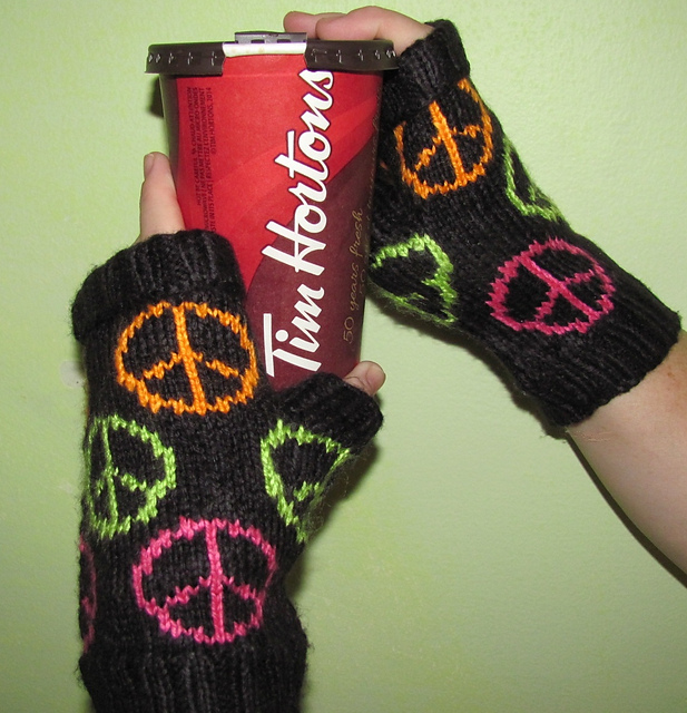 Give Peace a Chance Keep on Textin'  Mitts