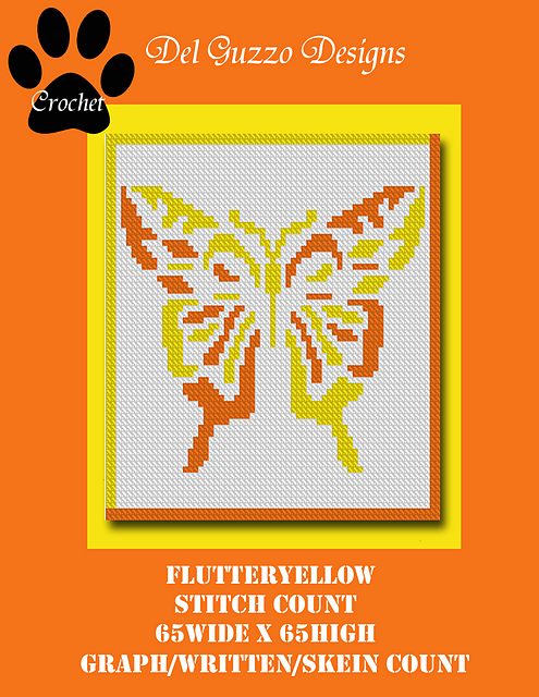 Flutter Yellow Pillow 65x65